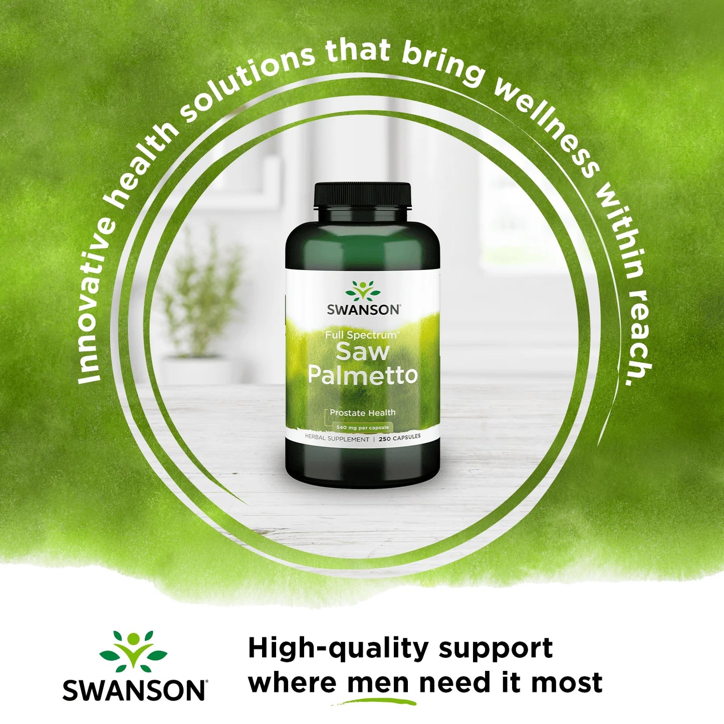 Saw Palmetto Herbal Supplement for Men Prostate Health Hair Supplement Urinary Health 540 Mg 250 Capsules