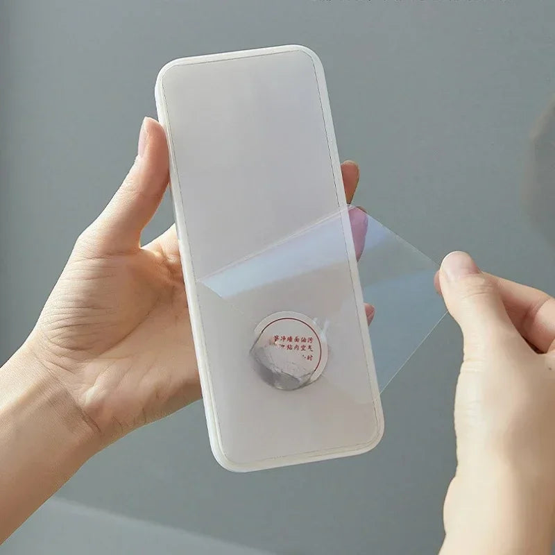 Wall Mounted Double Layer Soap Dish Punch-Free Drawer Draining Holder Kitchen Sponge Storage Box Bathroom Organizer Rack Shelves