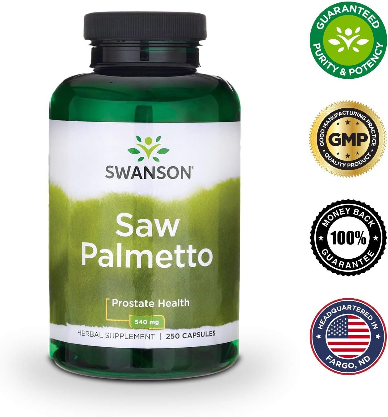 Saw Palmetto Herbal Supplement for Men Prostate Health Hair Supplement Urinary Health 540 Mg 250 Capsules