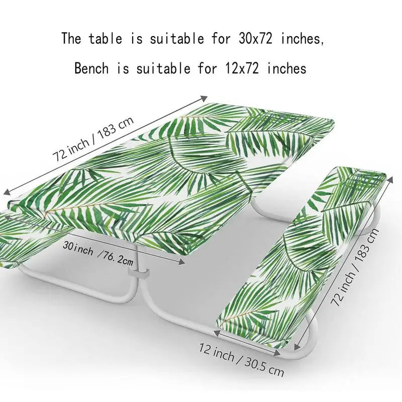 Fitted Picnic Table Cover Stylish 3Pcs Picnic Bench Covers Picnic Table Cloths Elastic Picnic Table Covers Beautiful Picnic