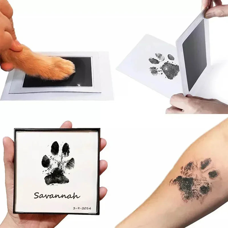 Safe Non-Toxic Baby Footprints Handprint No Touch Skin Inkless Ink Pads Kits for 0-10 Months Newborn Pet Dog Footprint Souvenir