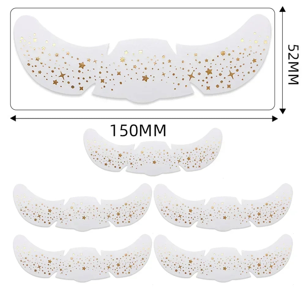 6Pcs Hot Stamping Freckles Makeup Patches Metallic Radiation Golden Silver Fake Freckles Temporary Tattoo Stickers Face Makeup