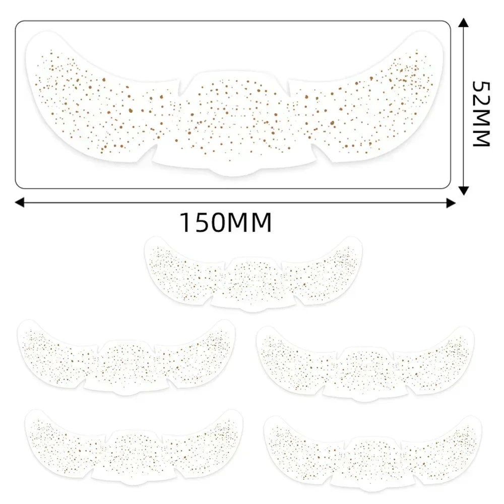 6Pcs Hot Stamping Freckles Makeup Patches Metallic Radiation Golden Silver Fake Freckles Temporary Tattoo Stickers Face Makeup
