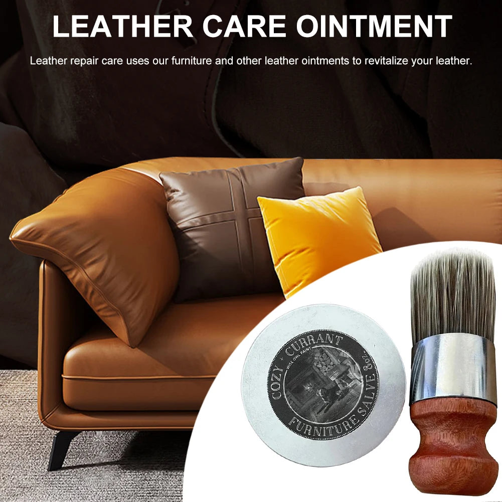 4/8Oz Leather Salve All-Natural Polishing Treatment Leather Cream Conditioner Universal Conditioner for Car Interiors Furniture