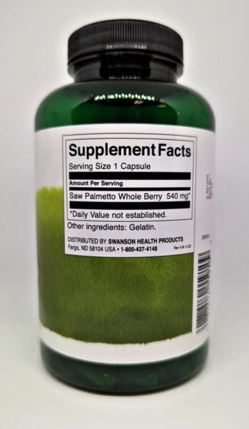 Saw Palmetto Herbal Supplement for Men Prostate Health Hair Supplement Urinary Health 540 Mg 250 Capsules