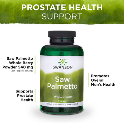 Saw Palmetto Herbal Supplement for Men Prostate Health Hair Supplement Urinary Health 540 Mg 250 Capsules