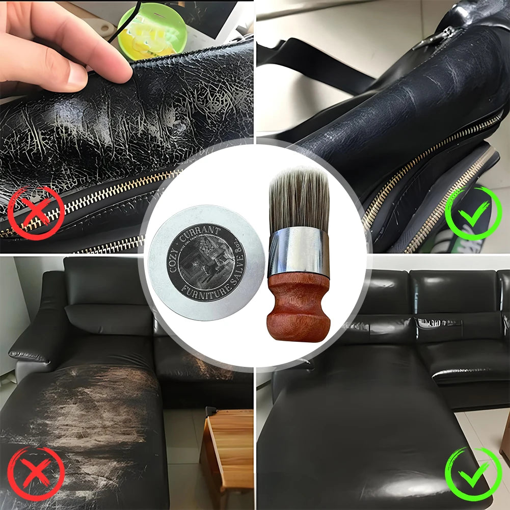 4/8Oz Leather Salve All-Natural Polishing Treatment Leather Cream Conditioner Universal Conditioner for Car Interiors Furniture