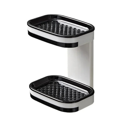 Wall Mounted Double Layer Soap Dish Punch-Free Drawer Draining Holder Kitchen Sponge Storage Box Bathroom Organizer Rack Shelves