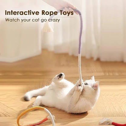 Cotton Cat Chew Toy for Teeth Cleaning, Catnip Rope Toys for Indoor Cats,Nibbling Exercise, Interactive Cat Nip Teething Toys Fo