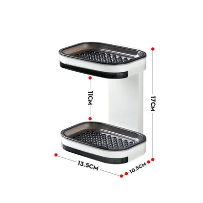 Wall Mounted Double Layer Soap Dish Punch-Free Drawer Draining Holder Kitchen Sponge Storage Box Bathroom Organizer Rack Shelves
