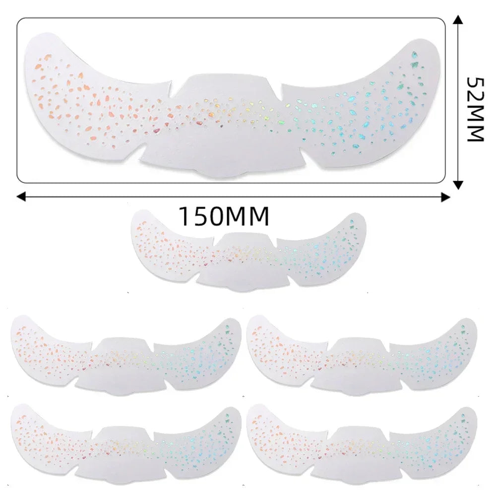 6Pcs Hot Stamping Freckles Makeup Patches Metallic Radiation Golden Silver Fake Freckles Temporary Tattoo Stickers Face Makeup